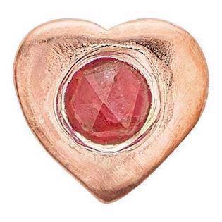 Christina Collect rosa forgyldt 925 sterling sølv Ruby Heart Lille rosa forgyldt hjerte med rød rubin, model 603-R2